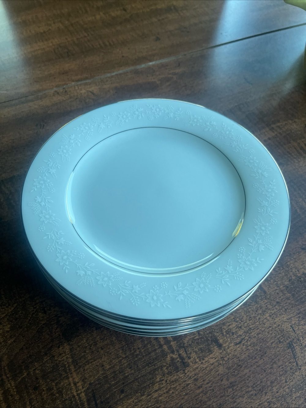 Set of 7 Noritake Buckingham 6438 Salad Plates 8.25” White Floral Japan